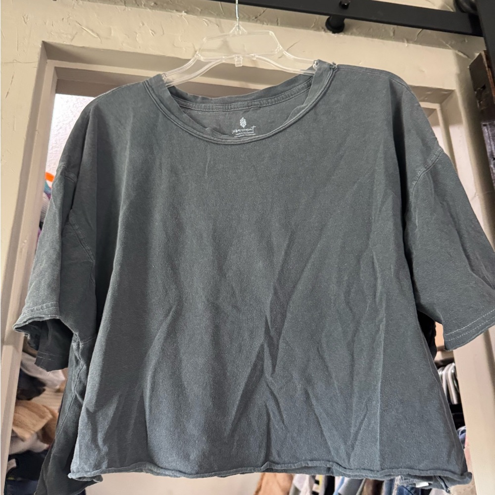 Gray Cropped T-Shirt